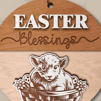 Intra απο ξύλο plywood 3mm-4mm πάχος - Πασχαλινή στρογγυλή πινακίδα Δίασταση 15x15 cm INTRAFABR-118490411 - Image 1