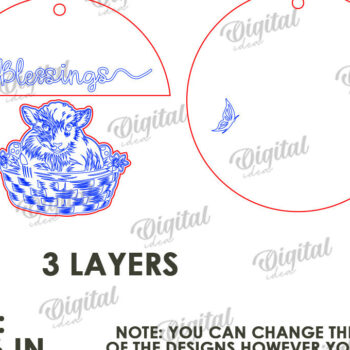 Intra απο ξύλο plywood 3mm-4mm πάχος - Πασχαλινή στρογγυλή πινακίδα Δίασταση 15x15 cm INTRAFABR-118490411 - Image 2