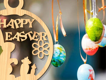 Intra απο ξύλο plywood 3mm-4mm πάχος - Πασχαλινή στρογγυλή πινακίδα Laser Cut Δίασταση 15x15 cm INTRAFABR-88597414 - Image 1