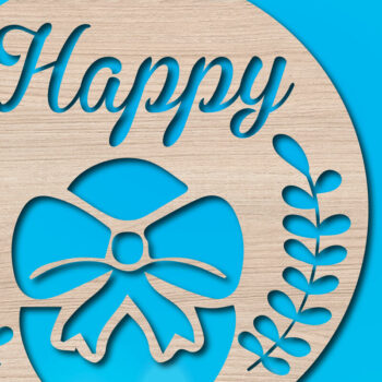 Intra απο ξύλο plywood 3mm-4mm πάχος - Πασχαλινή στρογγυλή πινακίδα Πακέτο με Δίασταση 15x15 cm INTRAFABR-25548447 - Image 4