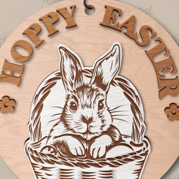 Intra απο ξύλο plywood 3mm-4mm πάχος - Πασχαλινή στρογγυλή πινακίδα Δίασταση 15x15 cm INTRAFABR-118490081 - Image 1