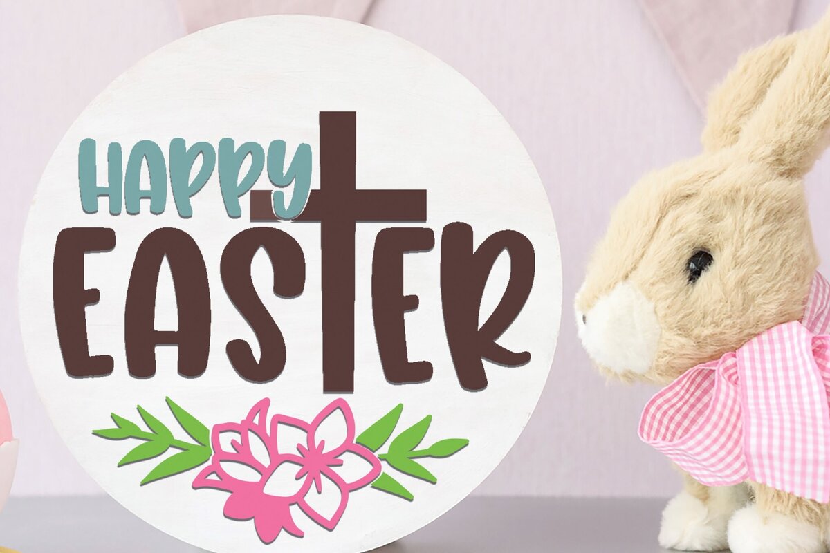 Intra απο ξύλο plywood 3mm-4mm πάχος - Πασχαλινή Στρογγυλή Πινακίδα . Σήμα Ester  Δίασταση 15x15 cm INTRAFABR-89919595