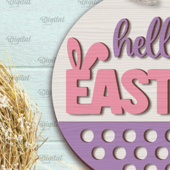 Intra απο ξύλο plywood 3mm-4mm πάχος - Πασχαλινή Στρογγυλή Πινακίδα . Καλό Πάσχα σημάδι Δίασταση 15x15 cm INTRAFABR-90964669 - Image 1