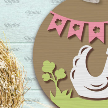 Intra απο ξύλο plywood 3mm-4mm πάχος - Πασχαλινή Στρογγυλή Πινακίδα . Καλό Πάσχα σημάδι Δίασταση 15x15 cm INTRAFABR-90964687 - Image 1