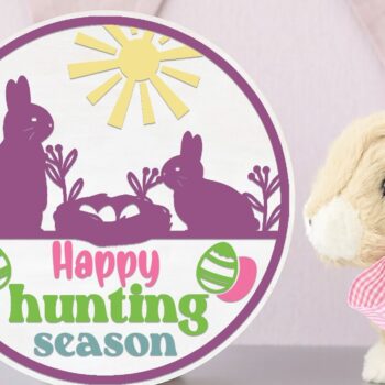 Intra απο ξύλο plywood 3mm-4mm πάχος - Πασχαλινή Στρογγυλή Πινακίδα . Happy Ester σημάδι Δίασταση 15x15 cm INTRAFABR-89919300 - Image 1