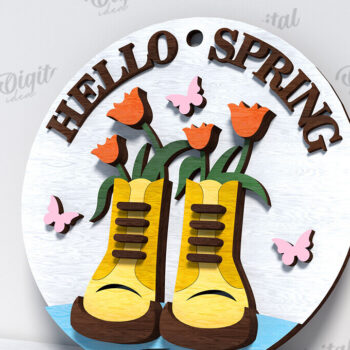 Intra απο ξύλο plywood 3mm-4mm πάχος - Πασχαλινά στρογγυλά σημάδια Δέσμη κοπής με λέιζερ Δίασταση 15x15 cm INTRAFABR-116332485 - Image 7