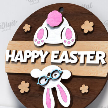 Intra απο ξύλο plywood 3mm-4mm πάχος - Πασχαλινά στρογγυλά σημάδια Δέσμη κοπής με λέιζερ Δίασταση 15x15 cm INTRAFABR-116332485 - Image 9