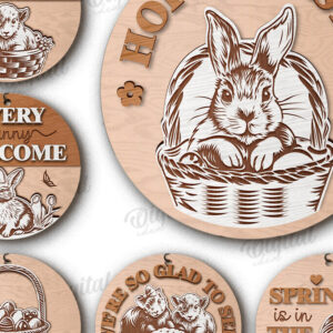 Intra απο ξύλο plywood 3mm-4mm πάχος - Πασχαλινά στρογγυλά σημάδια Δέσμη κοπής με λέιζερ Δίασταση 15x15 cm INTRAFABR-118425048