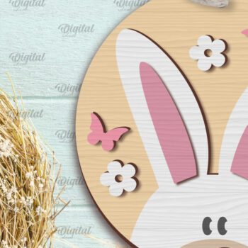 Intra απο ξύλο plywood 3mm-4mm πάχος - Πασχαλινά στρογγυλά σημάδια Δέσμη κοπής με λέιζερ Δίασταση 15x15 cm INTRAFABR-90968922 - Image 3