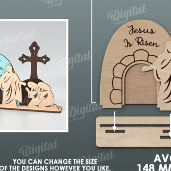 Intra απο ξύλο plywood 3mm-4mm πάχος - Πασχαλινή Σκηνή Απο. Θρησκευτικό Πάσχα Δίασταση 15x15 cm INTRAFABR-116584368 - Image 2