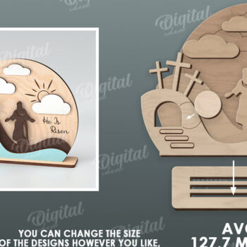 Intra απο ξύλο plywood 3mm-4mm πάχος - Πασχαλινή Σκηνή Απο. Θρησκευτικό Πάσχα Δίασταση 15x15 cm INTRAFABR-116584453 - Image 2