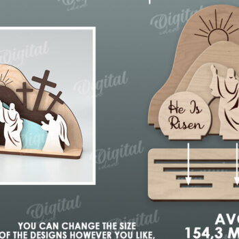 Intra απο ξύλο plywood 3mm-4mm πάχος - Πασχαλινή Σκηνή Απο. Θρησκευτικό Πάσχα Δίασταση 15x15 cm INTRAFABR-116584490 - Image 2