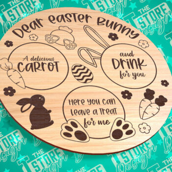 Intra απο ξύλο plywood 3mm-4mm πάχος - Πασχαλινός δίσκος | Αγαπητέ λαγουδάκι του Πάσχα Δίασταση 15x15 cm INTRAFABR-91583381 - Image 4