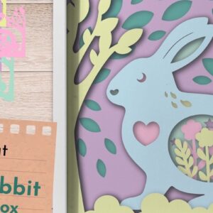 Intra απο ξύλο plywood 3mm-4mm πάχος - Πασχαλινό κουτί σκιών, χαριτωμένο λαγουδάκι Δίασταση 9x9 cm INTRAFABR-59519408