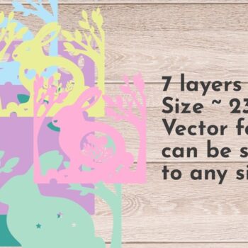 Intra απο ξύλο plywood 3mm-4mm πάχος - Πασχαλινό κουτί σκιών, χαριτωμένο λαγουδάκι Δίασταση 9x9 cm INTRAFABR-59519408 - Image 2