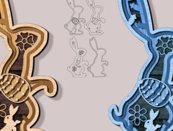 Intra απο ξύλο plywood 3mm-4mm πάχος - Πασχαλινό κουτί σκιών  Δίασταση 25x25 cm INTRAFABR-88214677 - Image 2