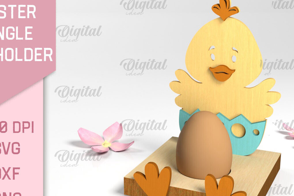 Intra απο ξύλο plywood 3mm-4mm πάχος - Πασχαλινή Μονή Αυγοθήκη με Laser Cut  Δίασταση 15x15 cm INTRAFABR-88202512