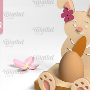 Intra απο ξύλο plywood 3mm-4mm πάχος - Πασχαλινή Μονή Αυγοθήκη με Laser Cut  Δίασταση 15x15 cm INTRAFABR-88203048