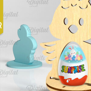 Intra απο ξύλο plywood 3mm-4mm πάχος - Πασχαλινή Μονή Αυγοθήκη με Laser Cut  Δίασταση 15x15 cm INTRAFABR-88228561