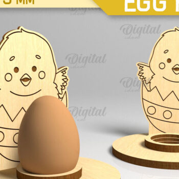 Intra απο ξύλο plywood 3mm-4mm πάχος - Πασχαλινή Μονή Αυγοθήκη με Laser Cut Δίασταση 15x15 cm INTRAFABR-88071587 - Image 1