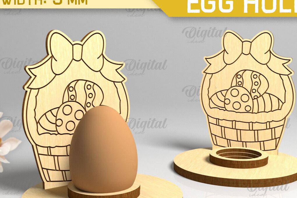 Intra απο ξύλο plywood 3mm-4mm πάχος - Πασχαλινή Μονή Αυγοθήκη με Laser Cut  Δίασταση 15x15 cm INTRAFABR-88071622