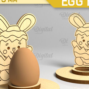 Intra απο ξύλο plywood 3mm-4mm πάχος - Πασχαλινή Μονή Αυγοθήκη με Laser Cut Δίασταση 15x15 cm INTRAFABR-88071667 - Image 1