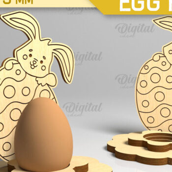 Intra απο ξύλο plywood 3mm-4mm πάχος - Πασχαλινή Μονή Αυγοθήκη με Laser Cut  Δίασταση 15x15 cm INTRAFABR-88071703 - Image 1