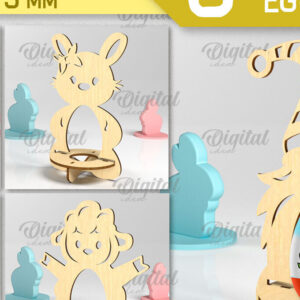 Intra απο ξύλο plywood 3mm-4mm πάχος - Πακέτο LaserCut με μονή Πασχαλινή Αυγοθήκη Δίασταση 15x15 cm INTRAFABR-88285896