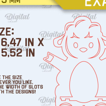 Intra απο ξύλο plywood 3mm-4mm πάχος - Πακέτο LaserCut με μονή Πασχαλινή Αυγοθήκη Δίασταση 15x15 cm INTRAFABR-88285896 - Image 2