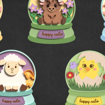 Intra απο ξύλο plywood 3mm-4mm πάχος - Πασχαλινό Snow Globe Bundle Δίασταση 30x20 cm INTRAFABR-118607610 - Image 1