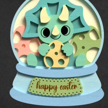 Intra απο ξύλο plywood 3mm-4mm πάχος - Πασχαλινό Snow Globe Bundle Δίασταση 30x20 cm INTRAFABR-118607610 - Image 2