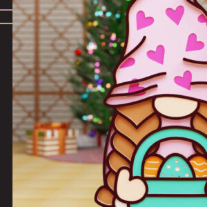 Intra απο ξύλο plywood 3mm-4mm πάχος - Πασχαλινό Gnome Laser Cutting  Δίασταση 20x25 cm INTRAFABR-91545635