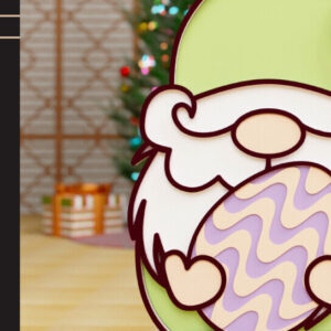 Intra απο ξύλο plywood 3mm-4mm πάχος - Πασχαλινό Gnome Laser Cutting  Δίασταση 20x25 cm INTRAFABR-91545519