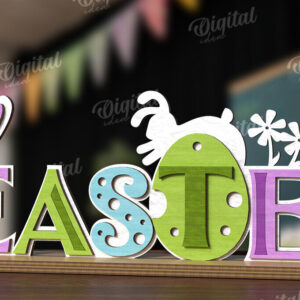 Intra απο ξύλο plywood 3mm-4mm πάχος - Πασχαλινό σταντ κοπής με λέιζερ. 3D πασχαλινή διακόσμηση Δίασταση 15x15 cm INTRAFABR-117901702