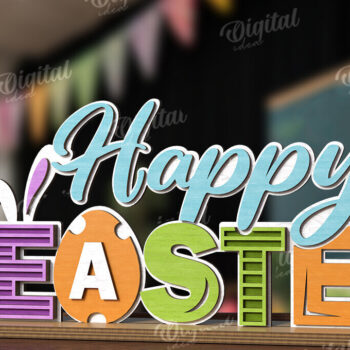 Intra απο ξύλο plywood 3mm-4mm πάχος - Πασχαλινό σταντ κοπής με λέιζερ. 3D πασχαλινή διακόσμηση Δίασταση 15x15 cm INTRAFABR-117901879 - Image 1