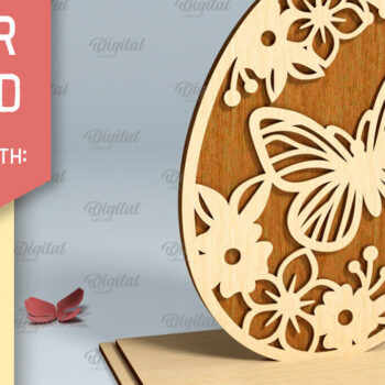 Intra απο ξύλο plywood 3mm-4mm πάχος - Πασχαλινό περίπτερο . Πασχαλινή διακόσμηση με λέιζερ Δίασταση 15x15 cm INTRAFABR-90890303 - Image 1