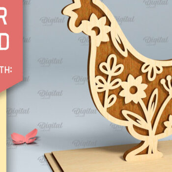 Intra απο ξύλο plywood 3mm-4mm πάχος - Πασχαλινό περίπτερο . Πασχαλινή διακόσμηση με λέιζερ Δίασταση 15x15 cm INTRAFABR-90890541 - Image 1