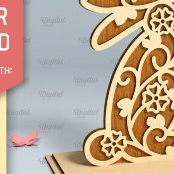 Intra απο ξύλο plywood 3mm-4mm πάχος - Πασχαλινό περίπτερο . Πασχαλινή διακόσμηση με λέιζερ Δίασταση 15x15 cm INTRAFABR-90890604 - Image 1