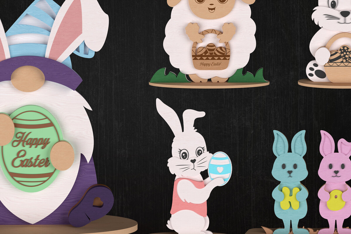 Intra απο ξύλο plywood 3mm-4mm πάχος - Πασχαλινό Standee Bundle Laser Cut  Δίασταση 6x6 cm INTRAFABR-116419006