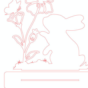 Intra απο ξύλο plywood 3mm-4mm πάχος - Πασχαλινό όρθιο λαγουδάκι Cutfile  Δίασταση 30x20 cm INTRAFABR-117941840 - Image 1