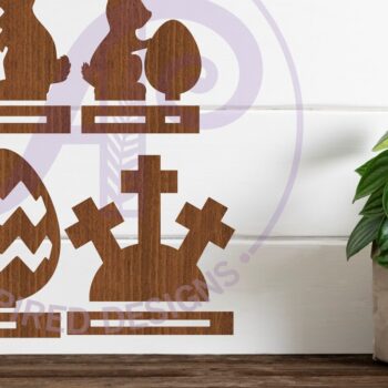 Intra απο ξύλο plywood 3mm-4mm πάχος - Πασχαλινά σταντ,  κοπής με λέιζερ, 6 Πάσχα Δίασταση 15x15 cm INTRAFABR-90143207 - Image 1