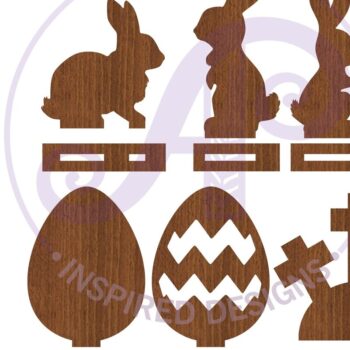 Intra απο ξύλο plywood 3mm-4mm πάχος - Πασχαλινά σταντ,  κοπής με λέιζερ, 6 Πάσχα Δίασταση 15x15 cm INTRAFABR-90143207 - Image 3