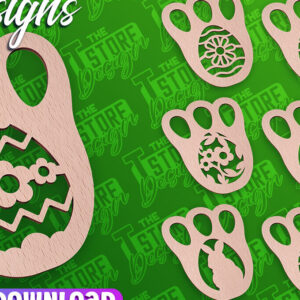 Intra απο ξύλο plywood 3mm-4mm πάχος - Σχέδιο κοπής με λέιζερ πασχαλινό στένσιλ | CNC Δίασταση 15x15 cm INTRAFABR-91668150