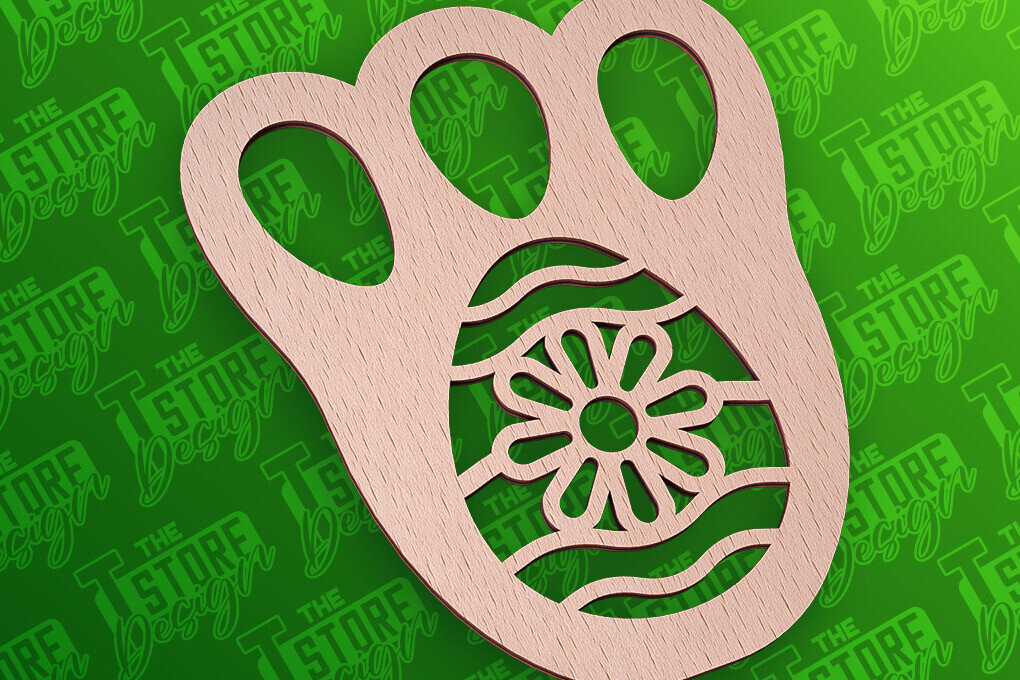 Intra απο ξύλο plywood 3mm-4mm πάχος - Σχέδιο κοπής με λέιζερ πασχαλινό στένσιλ | CNC Δίασταση 15x15 cm INTRAFABR-91668029