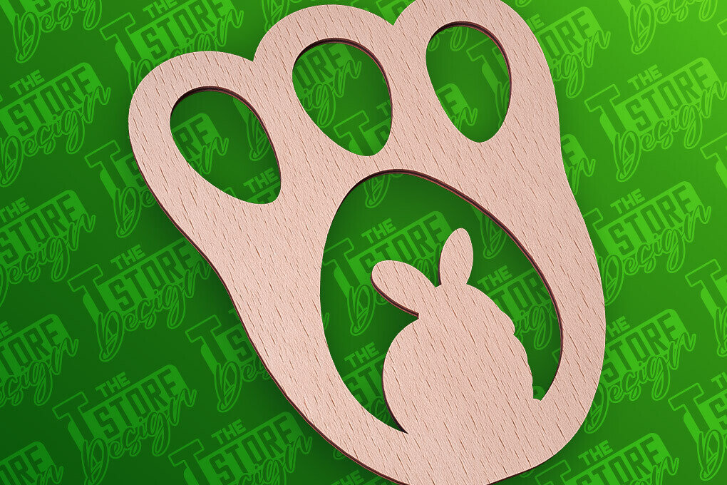 Intra απο ξύλο plywood 3mm-4mm πάχος - Σχέδιο κοπής με λέιζερ πασχαλινό στένσιλ | CNC Δίασταση 15x15 cm INTRAFABR-91668048