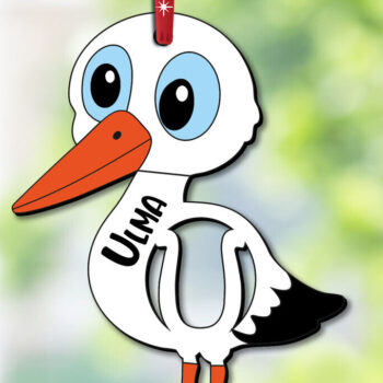 Intra απο ξύλο plywood 3mm-4mm πάχος - Πασχαλινό απόθεμα  Letter U Όνομα καλαθιού Δίασταση 6x6 cm INTRAFABR-113654035 - Image 2