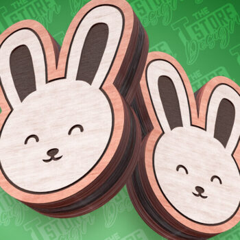 Intra απο ξύλο plywood 3mm-4mm πάχος - Πασχαλινά σκουλαρίκια με λέιζερ | Λαγουδάκι Δίασταση 3x3 cm INTRAFABR-91373778 - Image 1