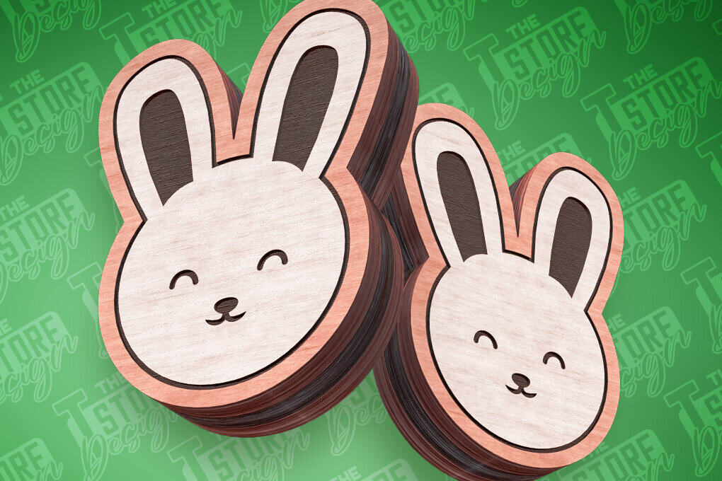 Intra απο ξύλο plywood 3mm-4mm πάχος - Πασχαλινά σκουλαρίκια με λέιζερ | Λαγουδάκι Δίασταση 3x3 cm INTRAFABR-91373778