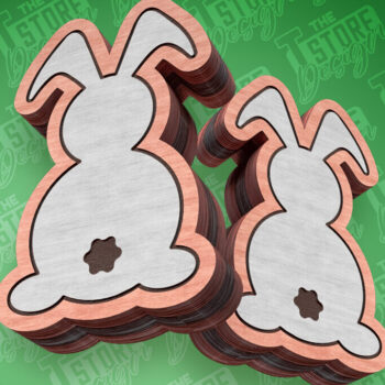 Intra απο ξύλο plywood 3mm-4mm πάχος - Πασχαλινά σκουλαρίκια με λέιζερ | Λαγουδάκι Δίασταση 3x3 cm INTRAFABR-91373830 - Image 1