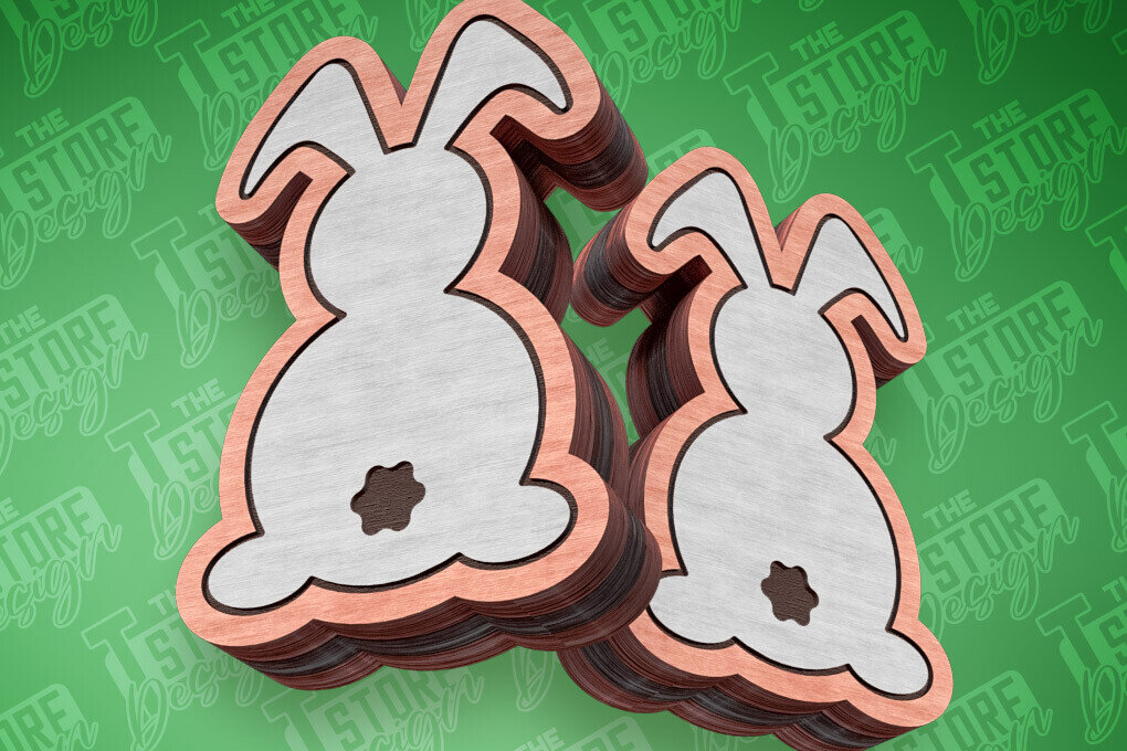 Intra απο ξύλο plywood 3mm-4mm πάχος - Πασχαλινά σκουλαρίκια με λέιζερ | Λαγουδάκι Δίασταση 3x3 cm INTRAFABR-91373830